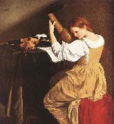 Orazio Gentileschi The Lute Player by Orazio Gentileschi. USA oil painting artist